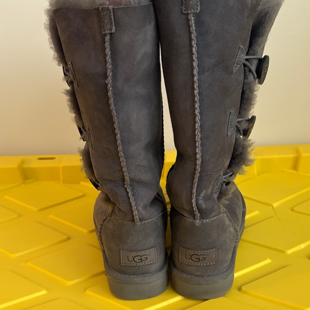 UGG Charcoal Tall Boots. Bailey Button - Picture 2 of 5